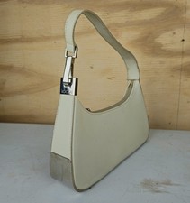Kookai Handbag 1990s Y2k Vintage Cream Silver Shoulder Bag 