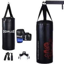 Goplus 2FT Kids Punch Bag Boxing Set Kick Ball Gloves Skipping Rope Hook Child
