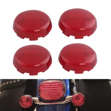 4x Turn Signals Indicator Light Red Lens Cover For Harley Sportster XL 883 1200