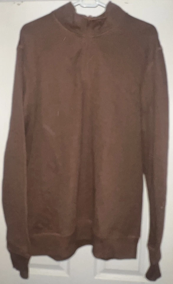 Sudadera Pullover Sonoma Marrón Polar 1/4 Cremallera Para Hombre Talla XXL Foto 2 de 4