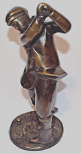 Vintage Brass Golfer Removable Club Statue 12.5" Tall Great Gift Golf Gift