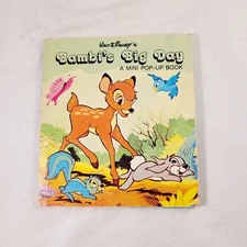Vintage Collector Walt Disney's BAMBI's Big Day Mini POP-UP BOOK ~ PopUps Intact