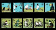 Japan 2021 Moomins 84Y Complete Used Set of 10 Sc# 4470 a-j