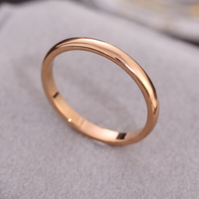 Women Girl 2mm Thin Stackable Ring Stainless Steel Plain Band for Gift Size 3-10