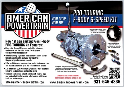 PRINT AD 2013 American Powertrain Pro Touring 2nd Gen F Body 6 Speed Kit 5x7.5