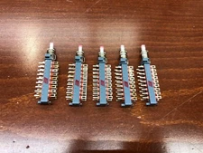 QTY-5 Push Button Switch, 6PDT, E-Switch TA6UEEAAGPS, Toneluck PBN-S6A35-AAG