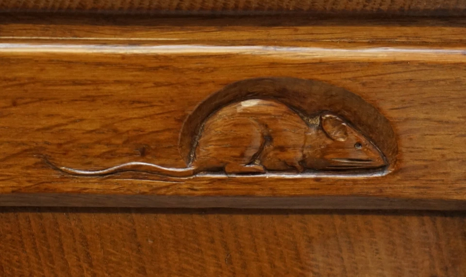 COLLECTABLE 1940'S ROBERT MOUSEMAN THOMPSON BUREAU DESK DRAWERS ORIGINAL RECEIPT — 第 3/4 张图片