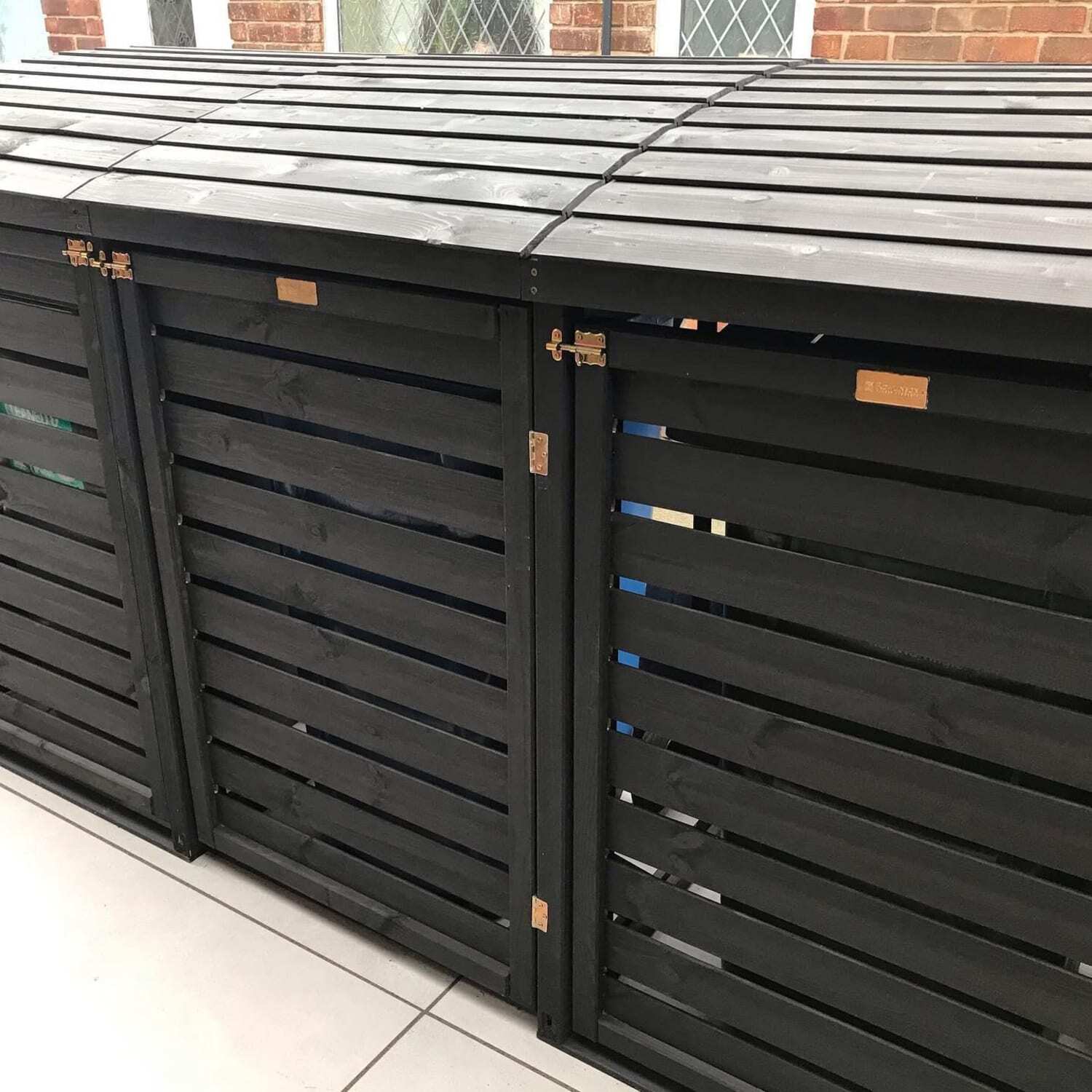 Rowlinson Triple Wheelie Bin Storage, Easy Access With Lifting Lids 8 x 3ft eBay