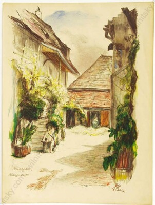 Igo Poetsch (1884-1943) ''Beethoven's House in Vienna'' Color Lithograph, 1920s(1)