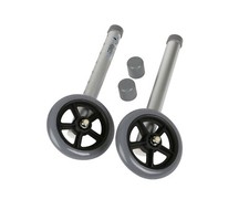 New Pair Medline 5" Walker Wheels W/glide Caps Free US Shipping