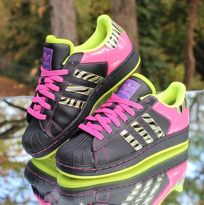 Adidas Superstar II Zebra 2009 para mujer 6,5 negro rosa neón personalizado G06328 Foto 4 de 4