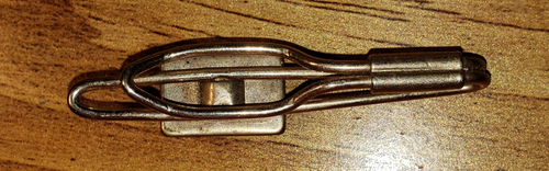 Vintage Enamel Reverse Painted Scotty Dog Tie Clip Bar - Picture 3 of 3