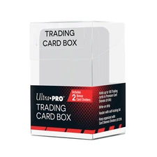 NEW Ultra Pro TRADING CARD BOX Clear Storage Box w/ 2 Dividers 85670