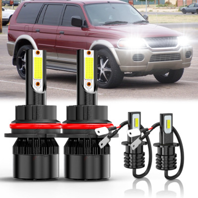 Fit Mitsubishi Montero Sport 2000-2004 6000K 2sides LED Headlight + Fog Bulbs