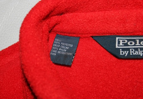 Polo by Ralph Lauren mens red fleece bomber jacket Size XL - Picture 8 of 8