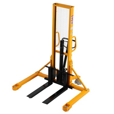 APOLLOLIFT Hydraulic Manual Stacker with Straddle Legs 63'' Lift Stacker 1100lbs