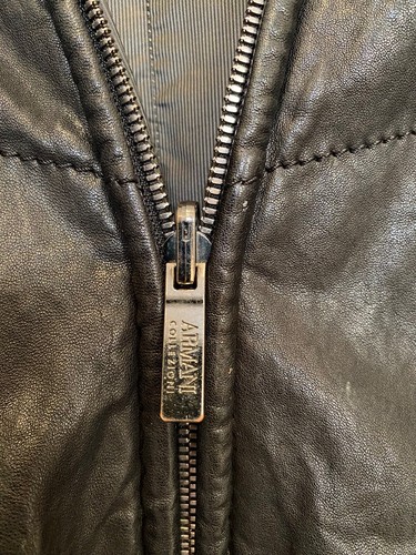 Armani Collezioni Puffer Leather Hooded Jacket size L - Picture 16 of 24