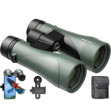 GLLYSION 12X50 Prof. HD Binoculars for Adults with Phone Adapter and BaK4 prisms