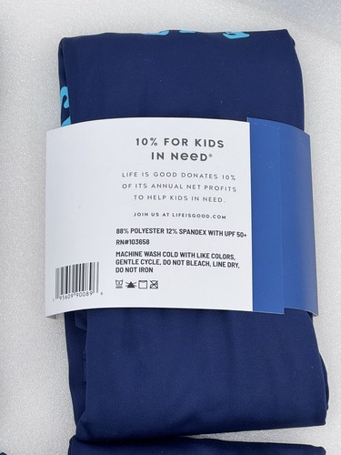 New Life is Good Sun Shirt UNISEX XL Kids Navy LONG Sleeve Stretch UPF50 XLARGE - Picture 13 of 17