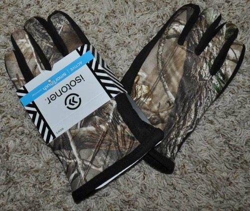 Isotoner Gloves Winter SmartTouch Tech Stretch Camouflage Mens $48-size L - Picture 2 of 5