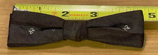 Clip-On Bow Tie Vintage Royal Rust Resistant Brown Tan 4-5" Rockabilly