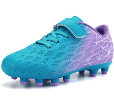 Brooman Youth Sneakers Sz 8 Soccer Shoes Athletic Soccer Blue Purple Cleats