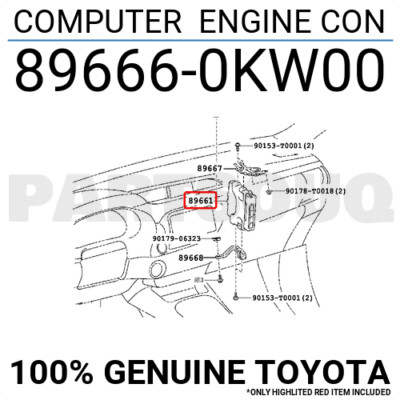 Genuine Toyota COMPUTER ENGINE CON 896660KW00 Computer