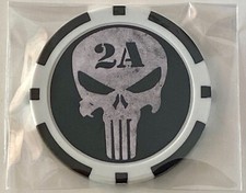 Punisher - 2A - Marvel - Magnetic Clay Poker Chip - Golf Ball Marker