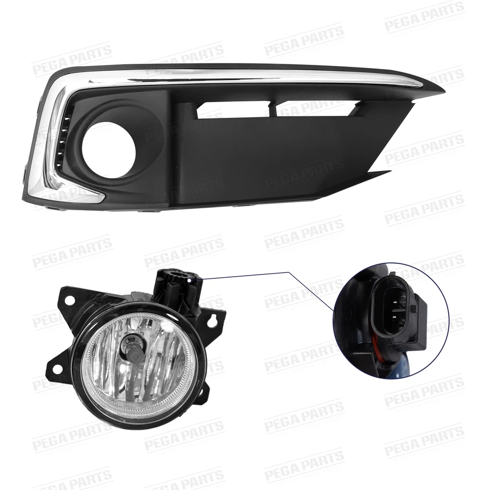 12PCS For Honda Civic Sedan 2019-2021 Front Upper Lower Grille Fog Lights Kits Foto 4 de 4