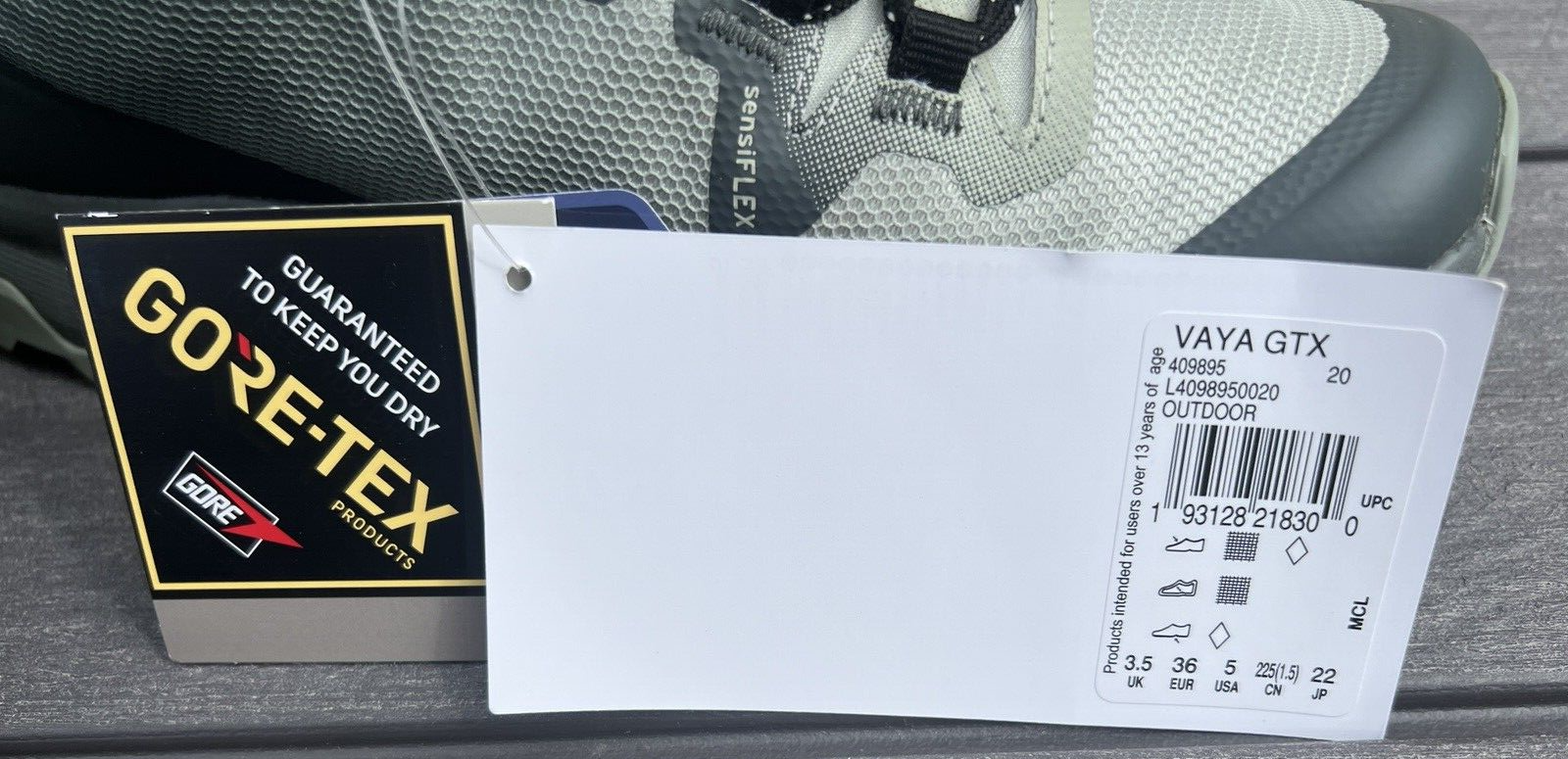 Salomon Vaya GTX low Wm taglia 5 nuovo con scatola etichette mai indossate Urban Chic Mineral grey shadow