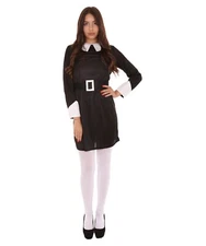 Adult Women Wednesday Addam Costume Black Color HC-1411