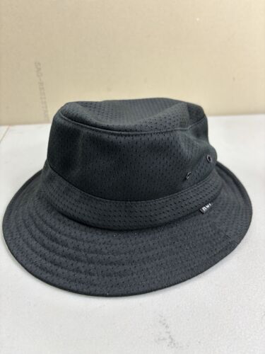HUF Bucket Hat Sun Skater Cap S/M Black Mesh Vented Performance Outdoors Tech