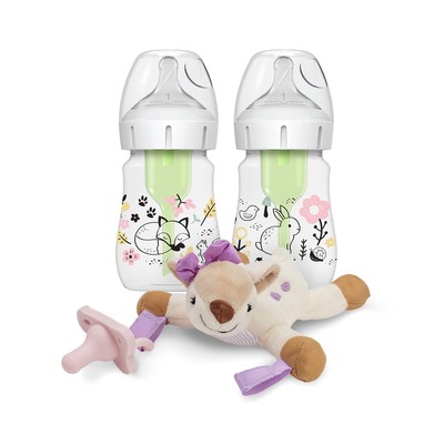 Dr. Brown s Natural Flow  Anti-Colic Options+  Wide-Neck Baby Bottle, Woodlan