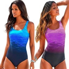 Women Ladies Tummy Control Monokini One Piece Swimwear Swimsuit Swimming Costume