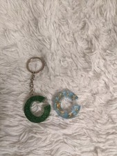Resin Handmade Initial Letter C Keychain, Bag Charm Accessory Handbag