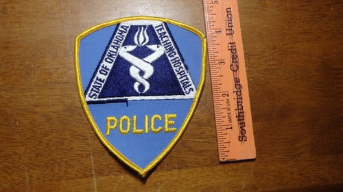 VINTAGE OKLAHOMA TEACHING HOSPITAL POLICE OBSOLETE   PATCH  BX M #5