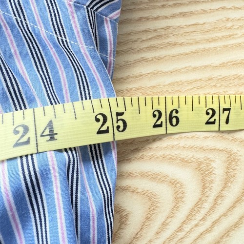 Polo Ralph Lauren Regent Shirt Mens Large Blue 25" Pit-to-Pit Classic Fit Stripe - Imagen 8 de 11