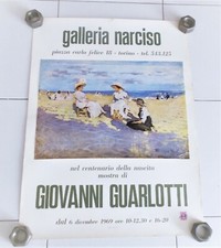 Manifesto GIOVANNI GUARLOTTI Mostra 1969 Galleria Narciso Torino - 49x65 poster