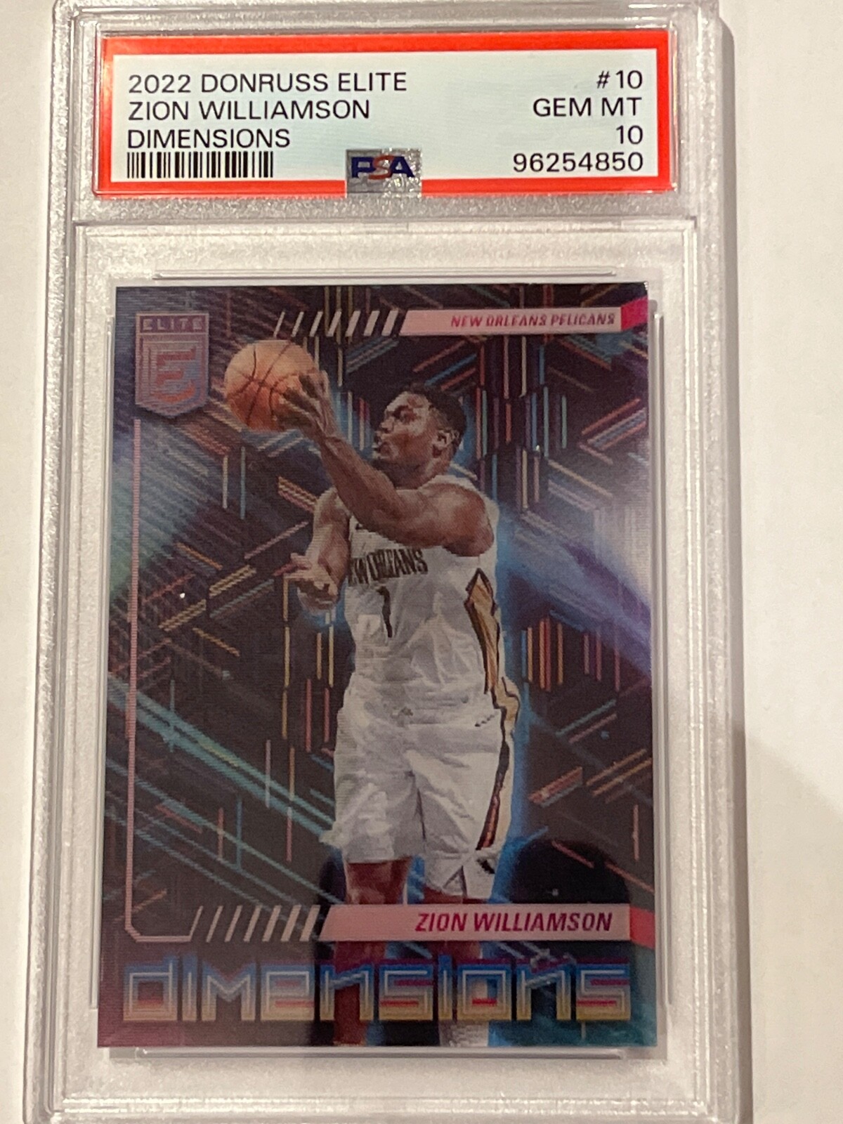 2022 PANINI DONRUSS ELITE DIMENSIONS ZION WILLIAMSON PSA 10! SSP! Pelicans