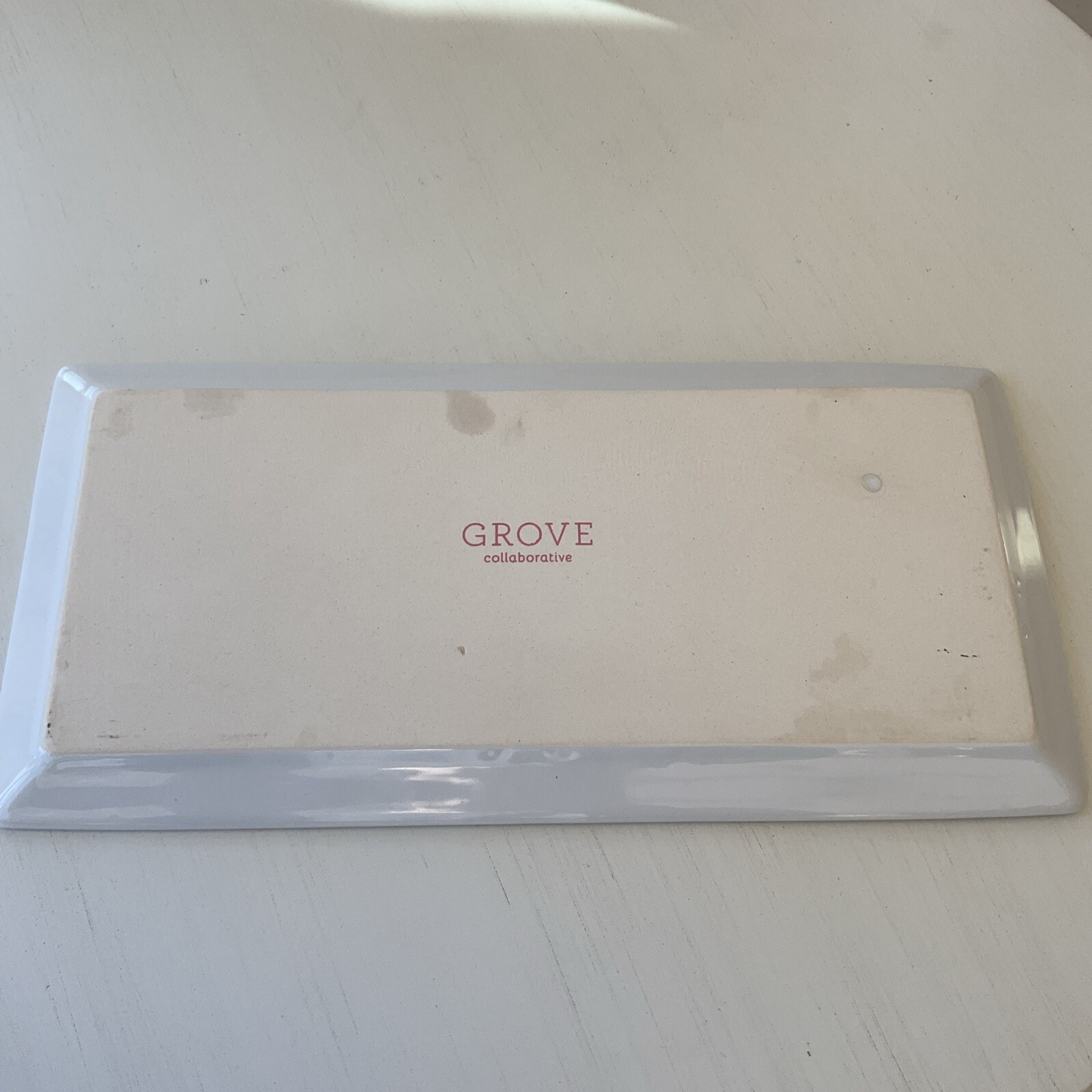 Grove Collaborative Stoneware Tray Pomegranate Floral 10x5" Sink Side Dish Tray