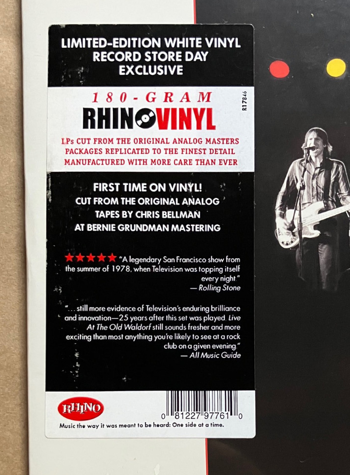 Live at the Old Waldorf, June 29th, 1978 * by Television