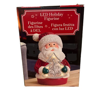 Costco LED Holiday Figurine Santa HOLDING TREE 6HR/18HR TIMER New With Box