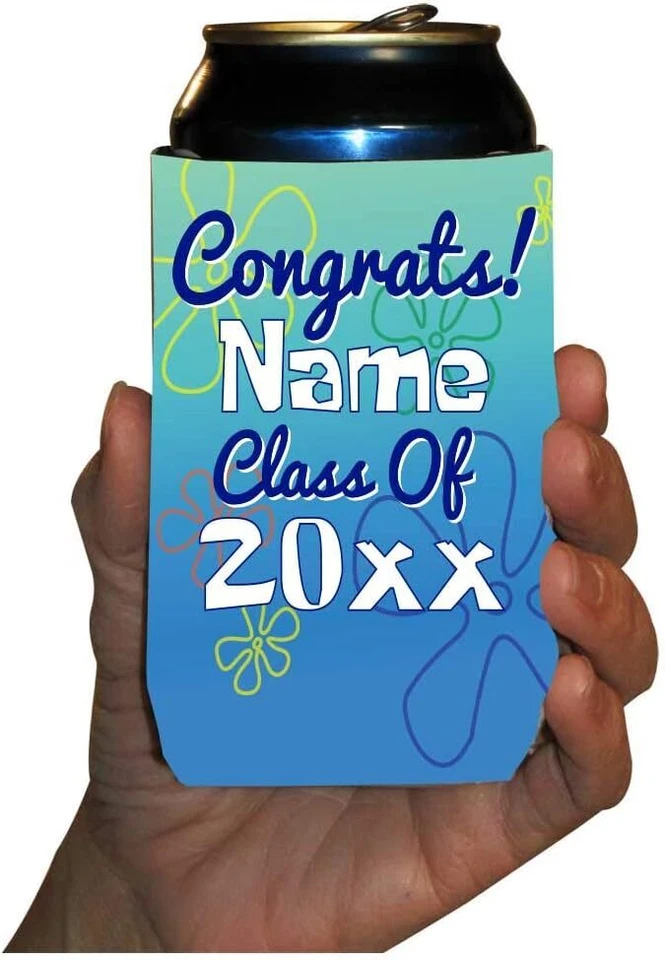 Enfriador de latas de graduación personalizado cuatro años después enfriadores de latas de graduación, fiesta de graduación Foto 3 de 4