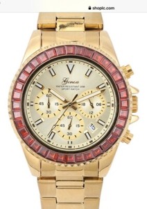 Authentic GENOA WATCH.  ION GOLD PLATED, LUSTRO STELLA CZ's(WOW)