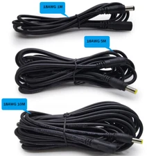18AWG 5.5x2.1mm Female to Male DC Power connector Jack Adapter Extension Cord