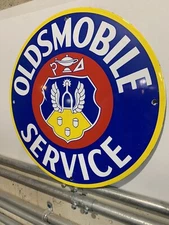 Vintage Style Oldsmobile Car Service Oil  Advertising Porcelain Gas Sign