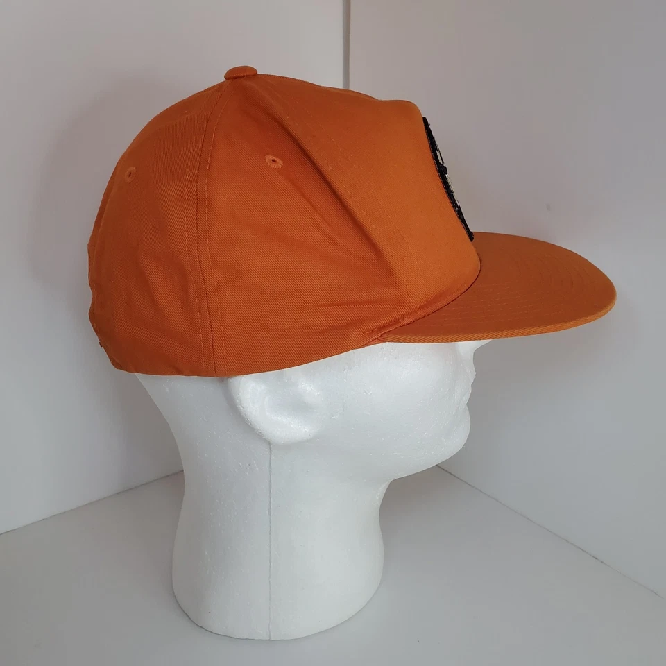 Gorra de béisbol Obey Worldwide Mfg naranja de lona con cierre a presión gorra ropa de calle Foto 3 de 4