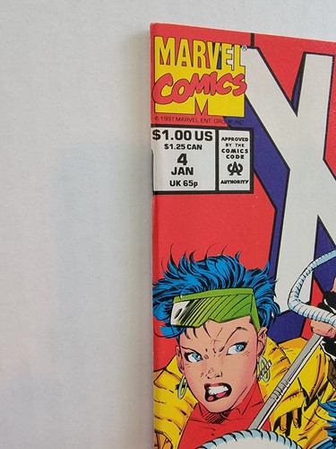 X-MEN VOL. 1 #04 4 MARVEL COMICS 1992 JIM LEE 1ST APP OMEGA RED - Afbeelding 2 van 7