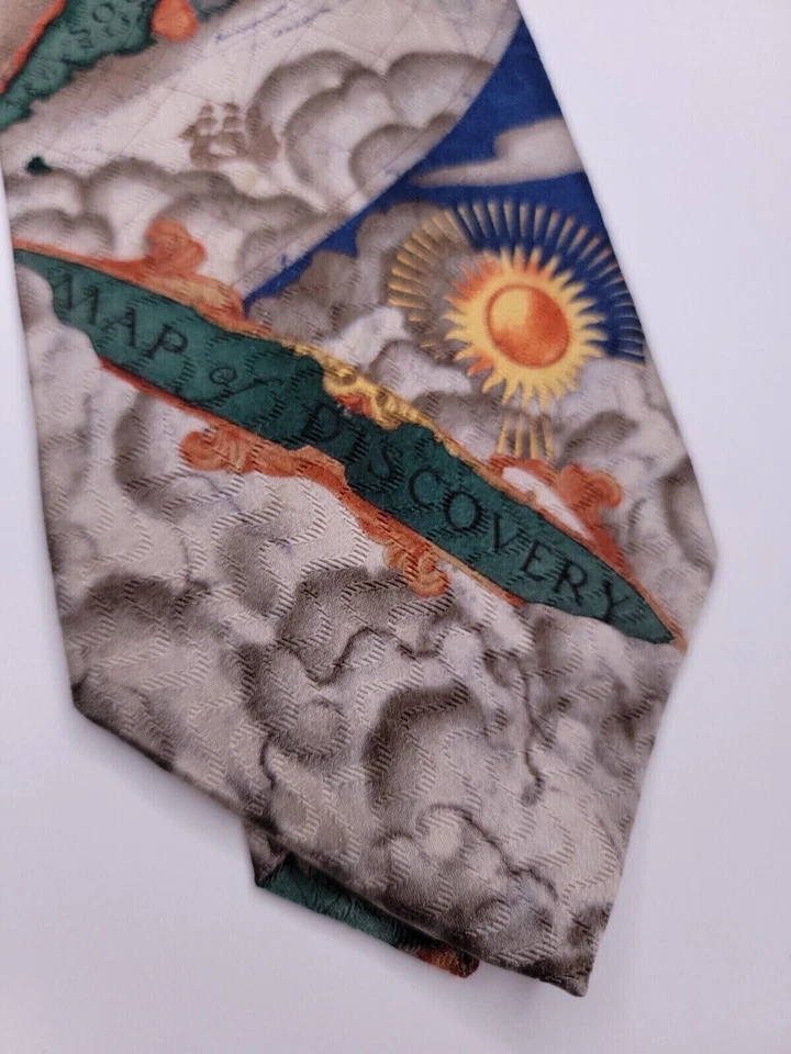 Corbata formal para hombre National Geographic 57"Lx3,75"W mapa multicolor corbata Foto 2 de 4