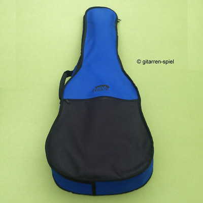 4/4 Gitarren-Tasche Gigbag MPA blau-schwarz gepolstert Gurte Notenfach 1A Top!